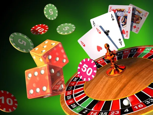 Baccarat table showing banker, player, and tie outcome zones